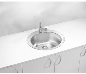 ALVEUS 1116756 - Lavello della cucina FORM diametro 51 cm opaco acciaio/satin, profondità 18,5 cm