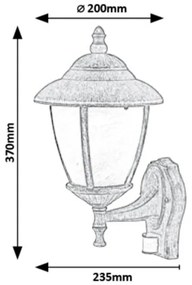 Rabalux 7836 - Applique da esterno con sensore MADRID 1xE27/60W/230V IP43