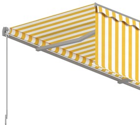 Tenda Sole Retrattile Manuale con Parasole 6x3m Gialla Bianca