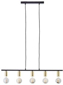 Brilliant - Lampadario a sospensione con cavo KERRY 5xE27/40W/230V nero/ottone
