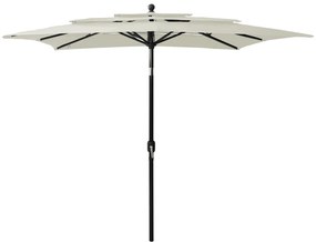 Ombrellone A Sbalzo 3 Livelli Palo Alluminio 2,5x2,5 M Sabbia /