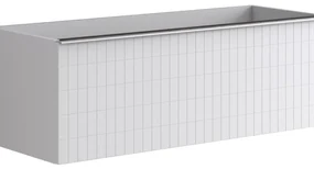 Mobile da bagno sotto lavabo Pixel grid frontale bianco e maniglia alluminio brillante laccato L 120 x H 40 x P 45.5 cm 2 cassetti, lavabo non incluso