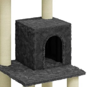 Albero per gatti con tiragraffi in sisal grigio scuro 105 cm