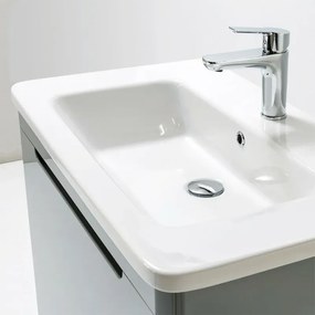 Mobile bagno sospeso 80 cm grigio lucido con specchio 70x90 Stillo