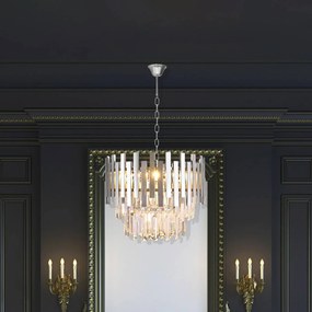 Eko-Light Lampada a sospensione Aspen metallo cromato cristalli di vetro altezza 30 cm