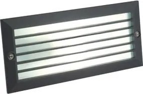 Lampada Segna Passo da Incasso a Parete con Alette Colore Nero da Esterno Linea Walking Sovil...