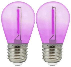 SET 2x Lampadina LED PARTY E27/0,3W/36V viola