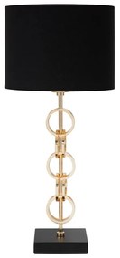 Lampada da tavolo in nero e oro Glam , altezza 54,5 cm Rings - Mauro Ferretti