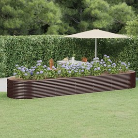 Letto Giardino Acciaio Verniciato Polvere 510x140x68 cm Marrone