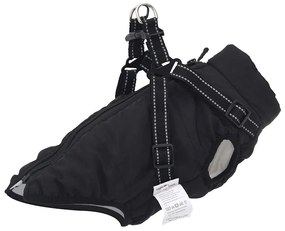 Cappotto Cani Con Imbracatura Impermeabile Riflettente Nero L36 /