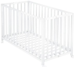 Lettino pieghevole bianco su ruote 60x120 cm Fold up - Roba
