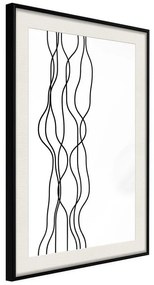 Poster  Wavy Lines  Cornice Quadri Cornice nera con pass-partout, Larghezza x Altezza Home decor 40x60