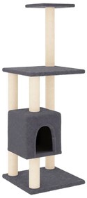 Albero per gatti con tiragraffi in sisal grigio scuro 104 cm