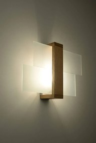 Applique da Parete Legno Wenge e Vetro FENIKS 1 E27 da Interno