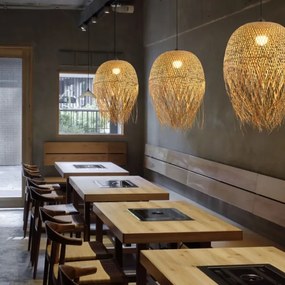 Immax 08271L - Lampadario a sospensione con filo HILO 1xE27/40W/230V diametro 45 cm bambù