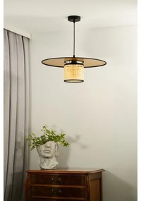 Duolla - Lampadario a sospensione con filo TOKYO RATTAN 1xE27/15W/230V diametro 50 cm oro/rattan