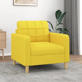 Poltrona giallo chiaro 60 cm in tessuto