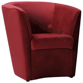 Poltrona in velluto Bordeaux per camera da letto ufficio