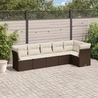 Set Divani da Giardino 6 pz con Cuscini Marrone in Polyrattancod mxl 87010