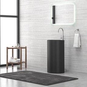 Lavabo bagno da terra monoblocco colore nero opaco MIL-FN - KAMALU