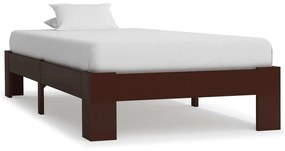 Giroletto Senza Materasso Marrone Scuro 90x200 Cm Legno Pino /