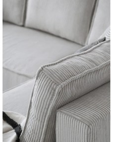 Divano letto angolare in velluto a coste bianco Brave Dave - Miuform