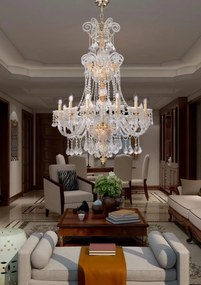 Arredoluce Luxury Crystal 12-light chandelier gold and crystal - 578/12