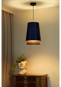 Duolla - Lampadario a sospensione con filo BELL SHINY 1xE27/15W/230V diametro 25 cm blu/rame