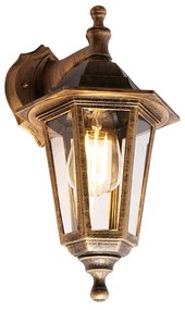 Lampada da parete per esterni in stile antico oro IP44 - New Haven
