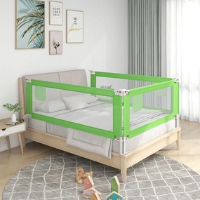 Sponda Letto Di Sicurezza Per Bambini Verde 180x25cm İn Tessuto /