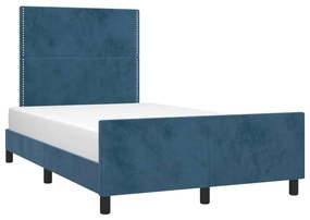 Giroletto con testiera blu scuro 120x190 cm in velluto