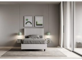 Letto senza rete imbottito 120x210 similpelle bianco Goya