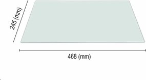 Ripiano in Vetro Crisp per Frigoriferi Hoover Candy Iberna Zerowatt, Dimensione 468x245 (mm) Trasparente, Modelli FRKW024D FRKDA24SIL FRCIC3210SL