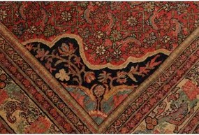 Antik Medaglione Floreale Rosso Blu Scuro 160x220 Cm