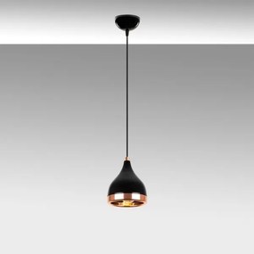 Lampada a sospensione a cavo YILDO 1xE27/40W/230V nero/rame