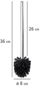 Set di scopini WC color argento lucido in acciaio inox con spazzola di ricambio 4 pz Ø8cm – Wenko