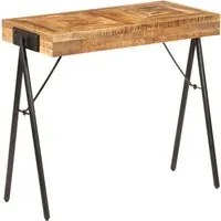 Tavolo Consolle in Legno Massello di Mango 80x40x75 cm