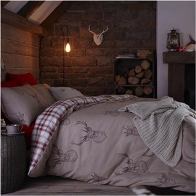 Set copripiumino e federa beige per letto matrimoniale/per letto esteso 3 pezzi 230x220 cm Stag – Catherine Lansfield