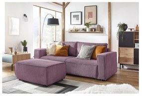 Sgabello in velluto a coste rosa Nihad - Bobochic Paris