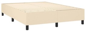 Letto a molle con materasso e led crema 140x200 cm in tessuto