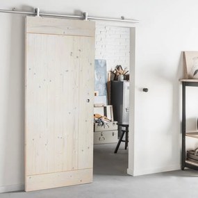 Porta scorrevole Smooth in legno bianco, L 96 x H 215 cm, con binario Ermes Reversibile