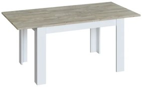 Tavolo allungabile da pranzo rettangolare in legno 140-190x90 cm Kendra Rovere Alaska/Bianco