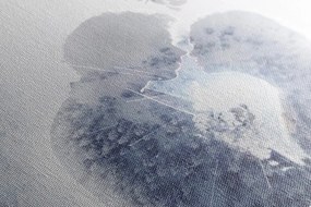 Stampa su tela – Coppia innamorata sotto il vischio