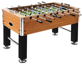 Tavolo Calcio Balilla Acciaio 140x74,5x87,5cm Marroncino E Nero /