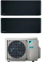 Climatizzatore Condizionatore Daikin Bluevolution Dual Split Inverter serie STYLISH TOTAL BLACK 7+9 con 2MXM50A R-32 Wi-Fi Integrato 7000+9000 Colore Nero Garanzia Italiana