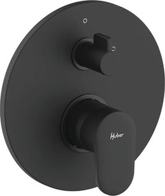 Rubinetto per doccia getto laminare cristallino ad incasso monocomando PLANO nero opaco HUBER