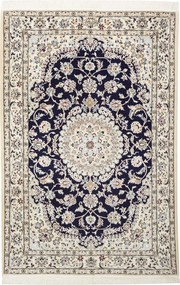 Nain Tappeto 100x150 Blu (Iran) Annodato A Mano