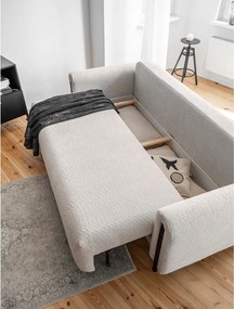 Divano beige allungabile/con contenitore e rivestimento in bouclé 244 cm Arcadova – ELTAP