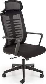 Sedia da ufficio Fabio in nero - H128 cm