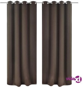 vidaXL Tende Oscuranti 2 pz con Anelli in Metallo 135 x 245 cm
